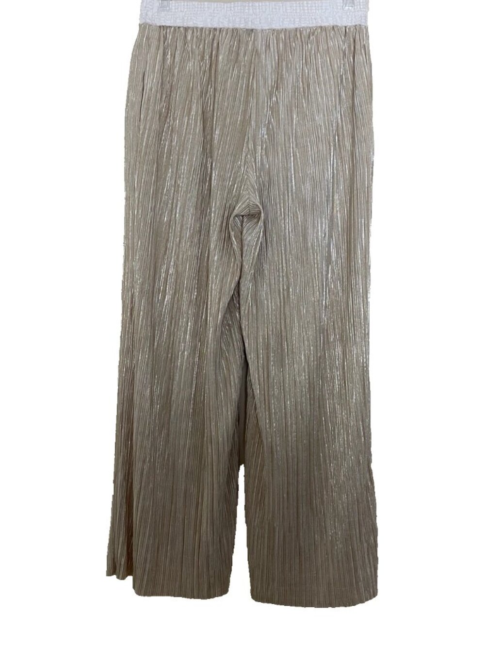 Anthropologie Elevenses Metallic Pants Women's XS Pleated Pull on Party Disco - Picture 3 of 12